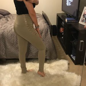 Fashion Nova Corset Legging Taupe